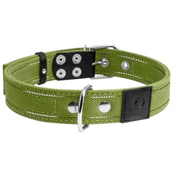 Collar Canvas Double Dog Collar 51-63cm/35mm Green - buy, prices for MasterZoo - photo 1