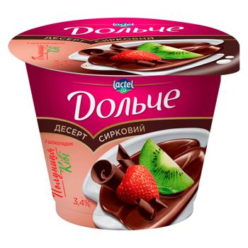 Dolce Strawberry Flavored Cottage Cheese Dessert with Chocolate 3.4% 200g - buy, prices for ULTRAMARKET - photo 1