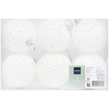 Actuel Set of White Balls 8cm 6pcs - buy, prices for Auchan - photo 2