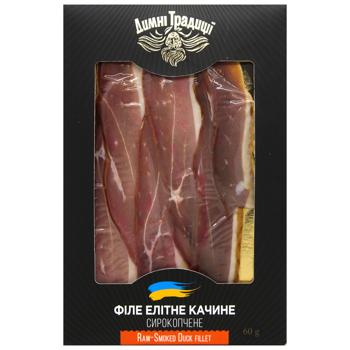 Dymni Tradytsii Elite Sliced Raw-Smoked Duck Fillet 60g
