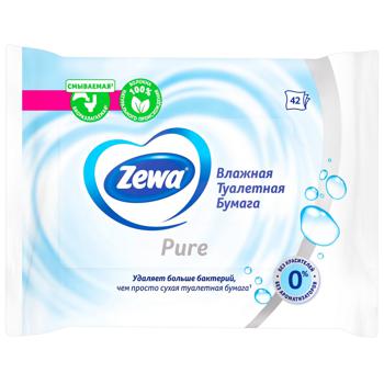 Туалетная бумага Zewa Pure влажная 42шт - купить, цены на Ашан - фото 2