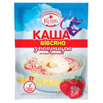 Каша Козуб овсяная с клубникой быстрого приготовления 40г - купить, цены на Идеал - фото 1