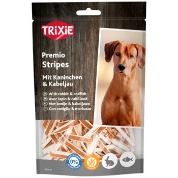 Лакомство для собак Trixie Premio Stripes с кроликом и треской 100г - купить, цены на MasterZoo - фото 1