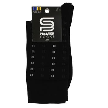 Шкарпетки чоловічі Premier Socks Елегант з дрібним малюнком р.25 чорний - купити, ціни на NOVUS - фото 1