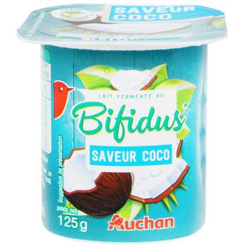 Auchan Bifidus Yogurt with Coconut Flavor 125g - buy, prices for - photo 1