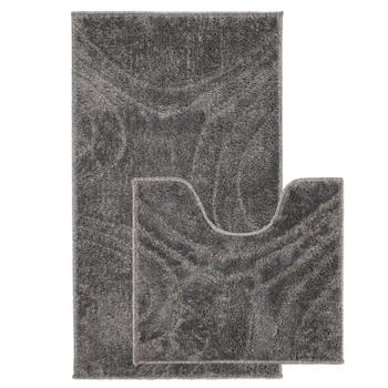 Dariana Joy Bath Mats 57х50cm, 57х100cm 2pcs Grey Abstraction