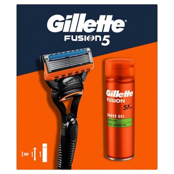 Gillette Fusion 5 Shaving Machine with 1 Replaceable Blade + Shaving Gel for Sensitive Skin 200ml Gift Set - buy, prices for NOVUS - photo 3