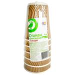 Стакан Auchan гофрированный крафтовый 250мл 6шт