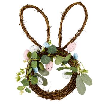 Bunny Wreath with Foam Eggs 22cm