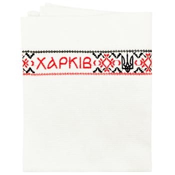 Рушник Харків вафельний вишивка 49*75см - купити, ціни на Восторг - фото 1