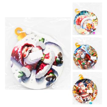 Decorative Double-Sided Ball Pendant with Glitter Inserts and Santa Bell 10*0.4*10.5cm - buy, prices for Za Raz - photo 8