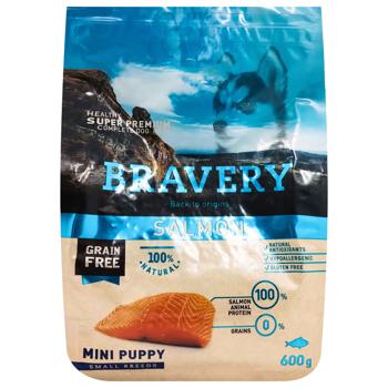 Корм сухий Bravery з лососем для цуценят дрібних порід 600г - купити, ціни на - фото 2