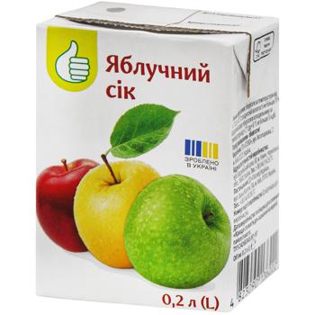 Сок Auchan яблочный 200мл