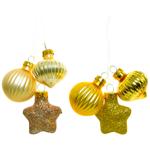 Decoris Gold Christmas Tree Decoration 3pcs