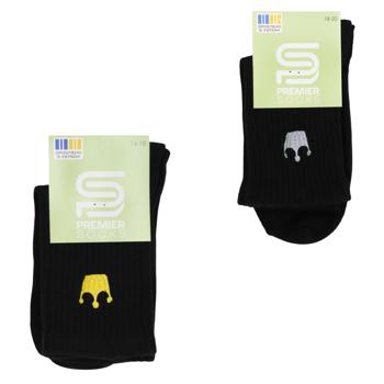 Шкарпетки дитячі Premier Socks Корона високі з вишивкою р.16-22 чорий