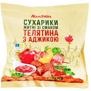 Auchan Rye Rusks with Veal and Adjika Flavor 80g