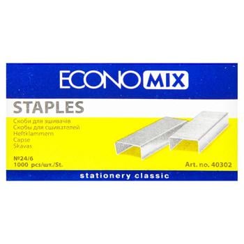 Economix Staples for Staplers №24/6 1000pcs - buy, prices for ULTRAMARKET - photo 1