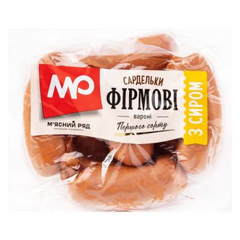 Сардельки Фірмові з сиром варені 1г газ, кг (ХМР) - купити, ціни на Чудо Маркет - фото 1