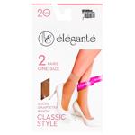 Шкарпетки жіночі Elegante Classic Style 20 Den р.23-25 2 пари Natural