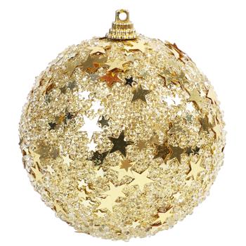Koopman Christmas Ball with Glitter and Pattern 8cm Golden in Assortment - buy, prices for - photo 2