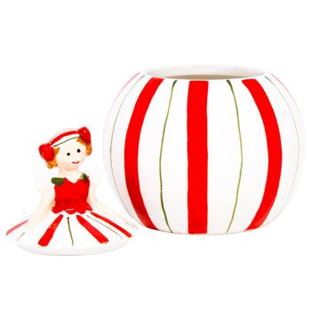 Банка керамічна Ангел 290 мл колір білий з червоним 834-428 BONADI 1 шт - купити, ціни на WINETIME - фото 2