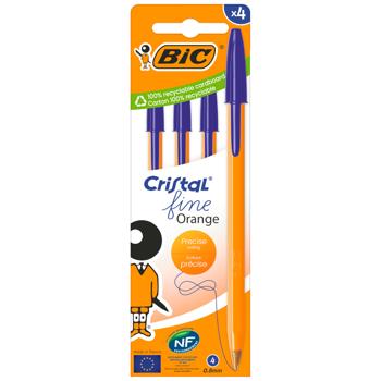 BIC Orange Blue Ballpoint Pens 4pcs