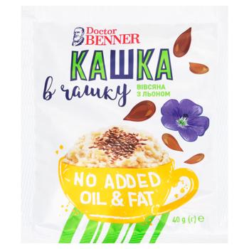 Doctor Benner Oatmeal with Flax 40g - buy, prices for EKO Market - photo 1