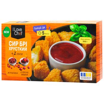 Сир I Love Chef Брі в паніровці з ягідними соусами заморожений 350г - купити, ціни на Cупермаркет "Харків" - фото 1