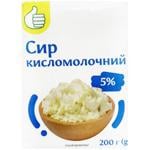 Сир кисломолочний Ашан 5% 200г