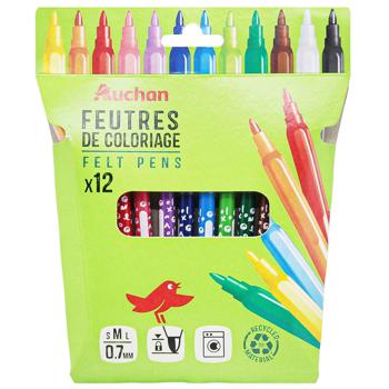 Фломастеры Auchan Cromo тонкие 0,7мм 12шт - купить, цены на Auchan - фото 1