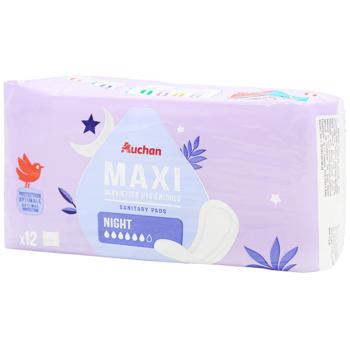 Auchan Maxi Night Sanitary Pads 12pcs - buy, prices for Auchan - photo 1