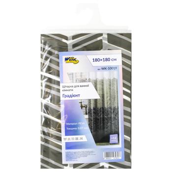 Шторка для ванной Werk Градиент с кольцами 180x180см