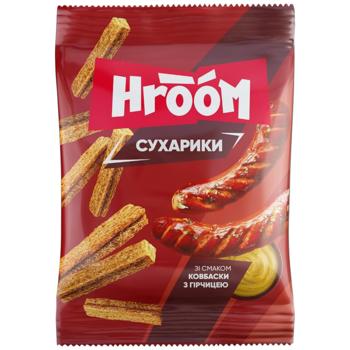 Hroom! Sausages with Mustard Rye Rusks 60g - buy, prices for Supermarket "Kharkiv" - photo 1