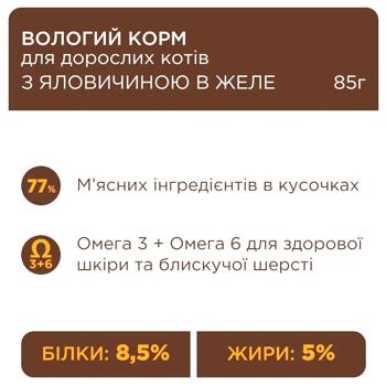 Корм влажный Club 4 Paws Premium с говядиной для кошек 18+6шт х 85г - купить, цены на MasterZoo - фото 5