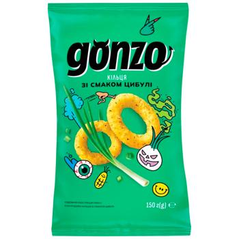 Кільця кукурудзяні Gonzo зі смаком цибулі 150г - купити, ціни на Grono - фото 1