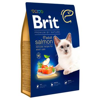 Корм сухой Brit Premium с лососем для взрослых кошек 8кг - купить, цены на MasterZoo - фото 1