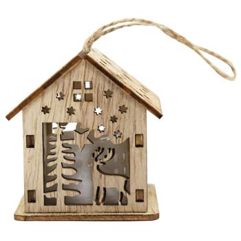 House Wooden Pendant with Light 6*6*6.5cm - buy, prices for - photo 3