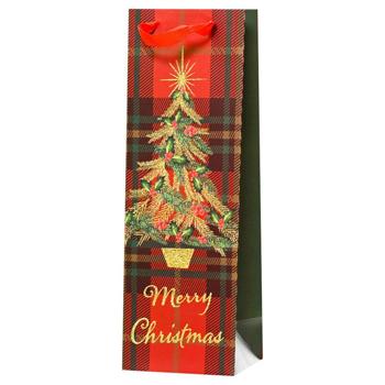 X-Mas Tree Gift Bag for Bottle 36x12x10cm - buy, prices for - photo 1