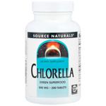 Хлорела, Chlorella, Source Naturals, 500 мг, 200 таблеток