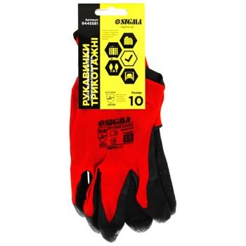 Перчатки трикотажные Sigma с частичным латексным вспененным покрытием