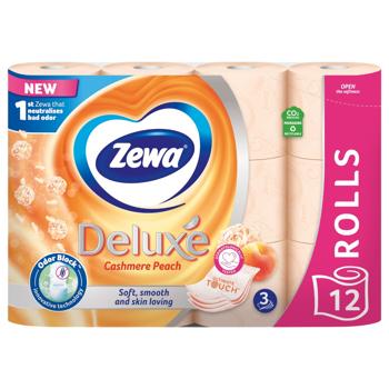 Zewa Deluxe Cashmere Peach 3-ply Toilet Paper 12pcs - buy, prices for COSMOS - photo 2