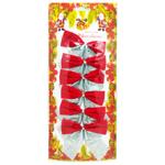 Набор бантиков серебристо-красные 6шт 8*8см