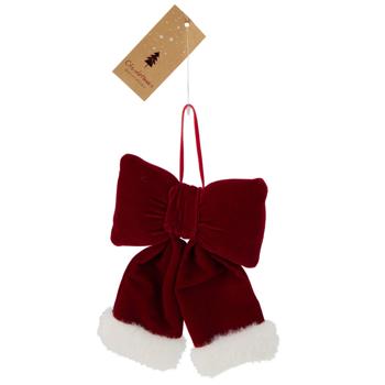 Украшение новогоднее Бант 14x10,5x4см - купить, цены на КОСМОС - фото 1