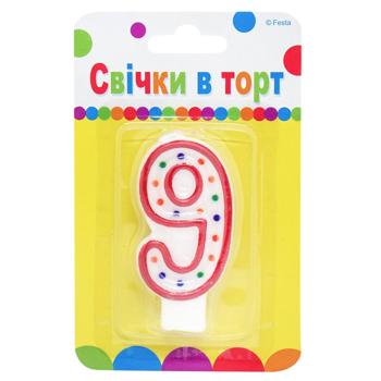 Свічка для торту Party Favors Цифра 9 - купити, ціни на NOVUS - фото 1