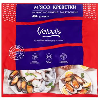 Veladis Boiled Frozen Glazed Shrimps Meat 400g - buy, prices for - photo 1