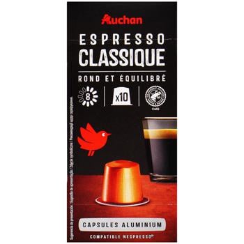 Кофе Ашан Espresso Classico в капсулах 10шт*5,2г - купить, цены на Auchan - фото 2