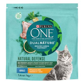 Purina One DualNature Dry Food with Chicken and Spirulina for Cats 1.4kg - buy, prices for MasterZoo - photo 1