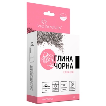 Глина черная Viabeauty пивные дрожжи и эхинацея 50г - купить, цены на Auchan - фото 1