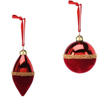 Украшение елочное Koopman 8см красно-золотистый в ассортименте