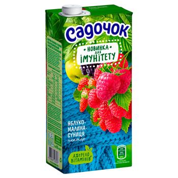 Нектар Садочок Яблуко-малина-суниця з м`якоттю 0,95л - купити, ціни на AlcoHub - фото 2